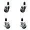 Service Caster 3'' SS Gray Poly Wheel Swivel 1-1/2'' Expanding Stem Caster Set 2 Brakes, 4PK SCC-SSEX20S314-PPUB-2-TLB-2-112 - alternate 1